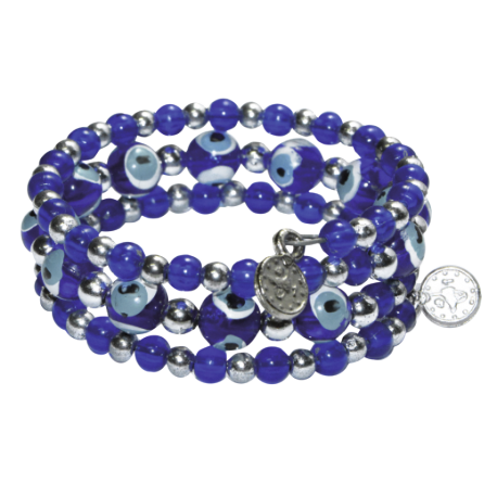 PULSERA TRIPLE OJO TURCO AZUL OSCURO (OT-0083/03)