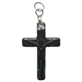 CRUZ PEQUEÑA HEMATITE PARA COLGAR